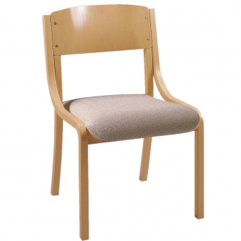 Holz-Polsterstuhl ohne Armlehnen, mit Sitzpolster, 